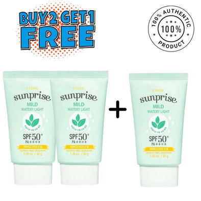 BUY 2 GET 1 FREE ETUDE Sunprise Mild Watery Light SPF50+(50g)Sun BlockGlam Secret