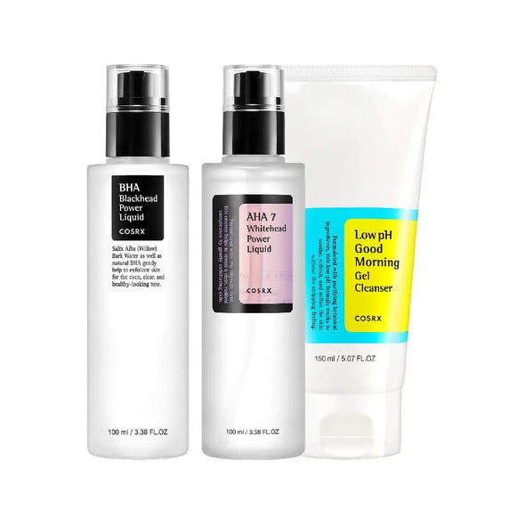 COSRX Night Skin Care Set 350mlCOSRX BHA BLACKHEAD WATER, GOOD MORNING GEL, ADVANCE SNAIL 85 POWER ESSENCEGlam Secret