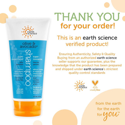 EARTH SCIENCE - Olive & Avocado Oil Shampoo: Super Concentrated for Normal to Dry Hair 177mlGlam Secret