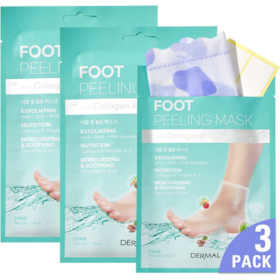 Foot Peeling Mask x 3DERMAL Foot Peeling Mask 2 Type 18g * 2 Masks (1 treatment)Glam Secret