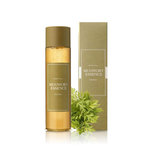 I’m From Mugwort Essence bottle with label, showcasing the I’m From skincare essence for soothing and revitalizing skin.