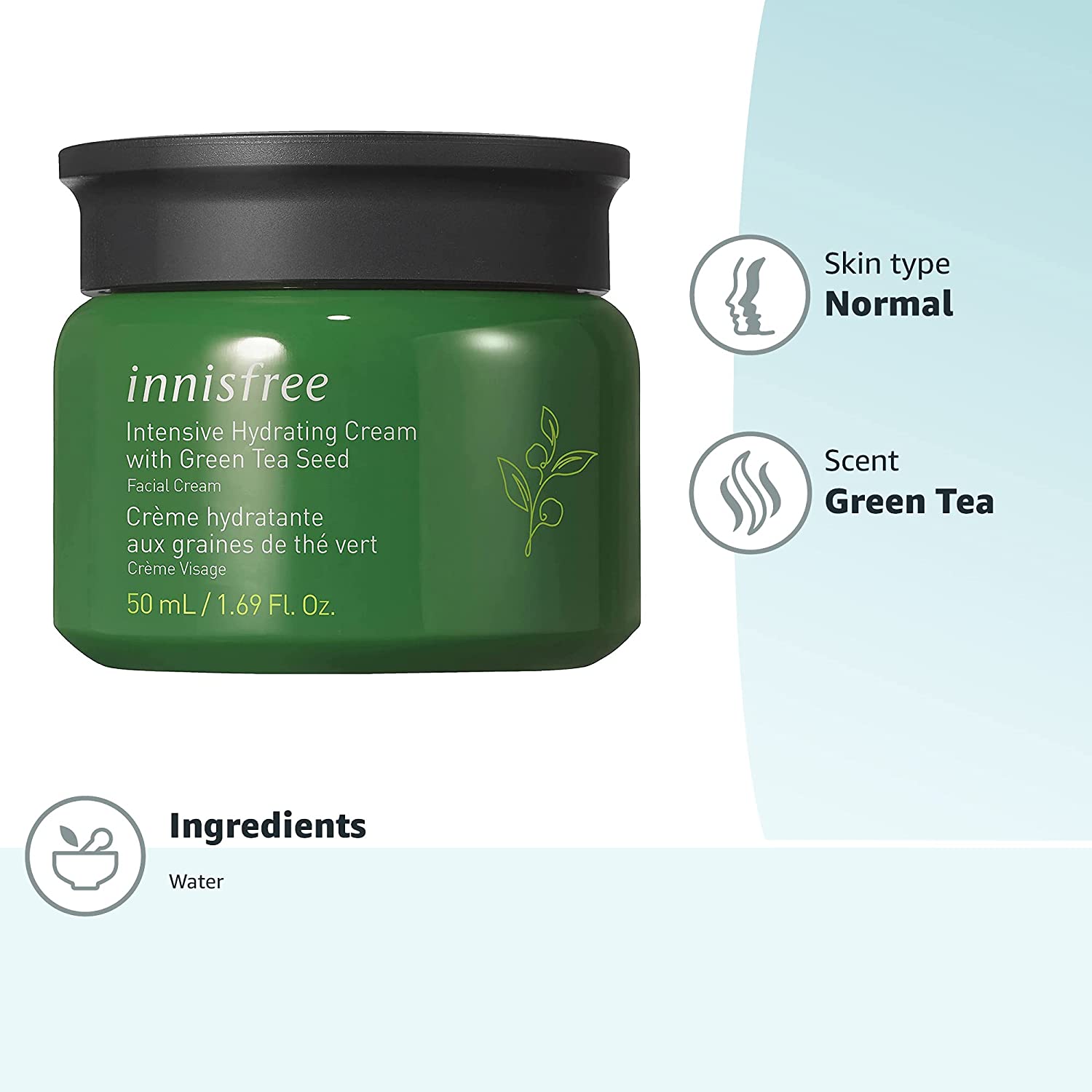 innisfree Green Tea Seed Intensive Hydrating Cream Face Moisturizer 50mlMOISTURIZERGlam Secret