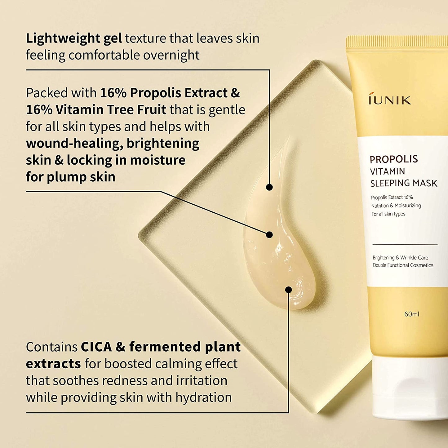 Iunik Propolis Vitamin Sleeping Mask 60mlSleeping MaskGlam Secret