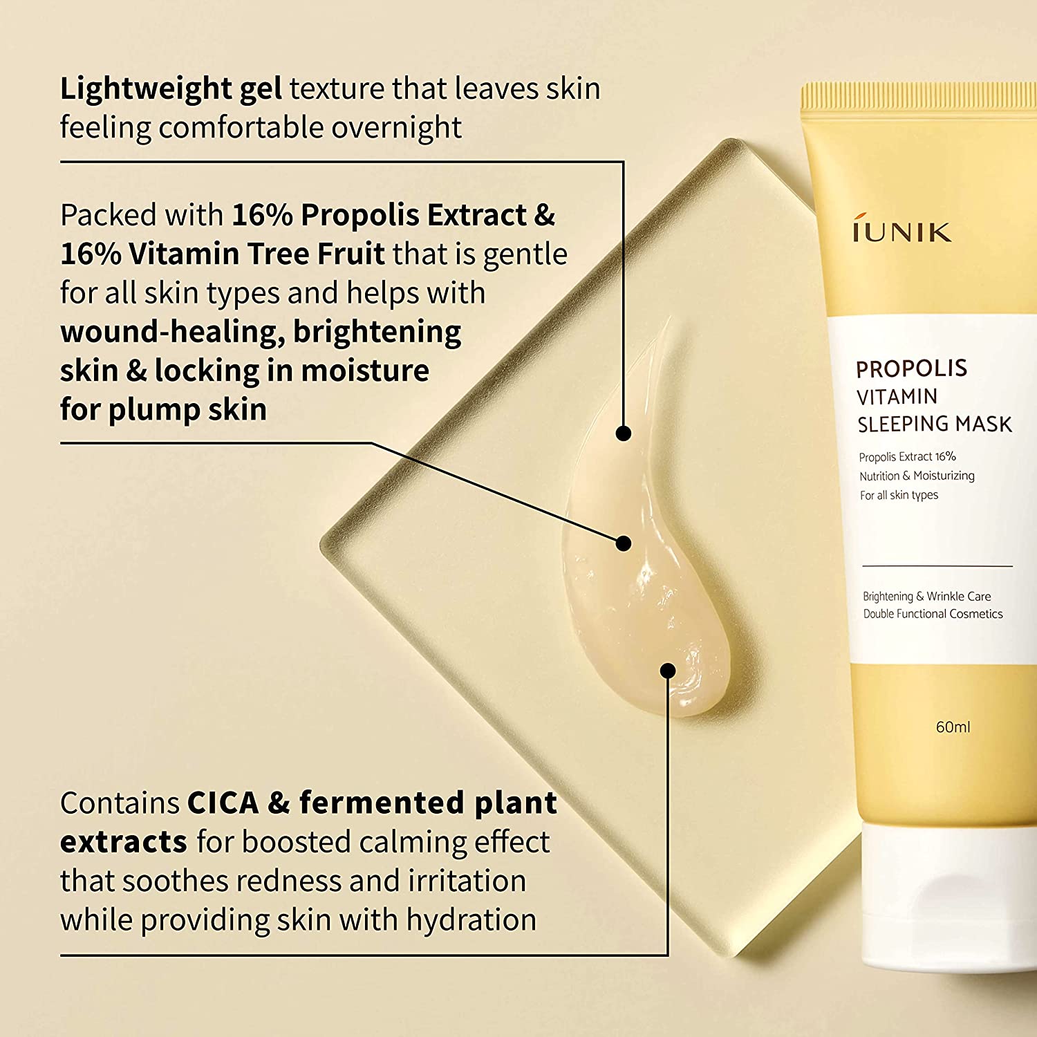 Iunik Propolis Vitamin Sleeping Mask 60mlSleeping MaskGlam Secret