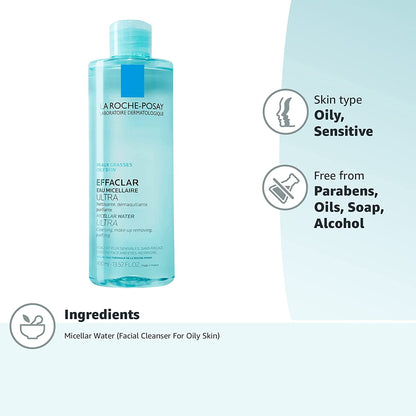 La Roche-Posay Effaclar Micellar Water Ultra for Unisex 400mlwaterGlam Secret