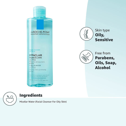 La Roche-Posay Effaclar Micellar Water Ultra for Unisex 400mlwaterGlam Secret