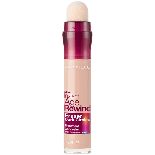 Maybelline Instant Age Rewind Eraser Dark Circles Concealer for under-eye skin care in a tube showing product packaging