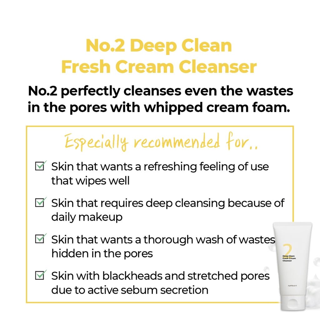 NUMBUZIN No.2 Deep Clean Fresh Cream CleanserCleanserGlam Secret