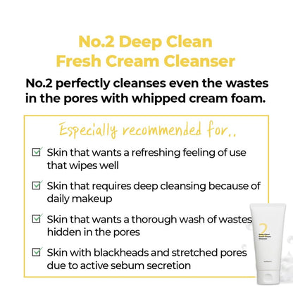 NUMBUZIN No.2 Deep Clean Fresh Cream CleanserCleanserGlam Secret