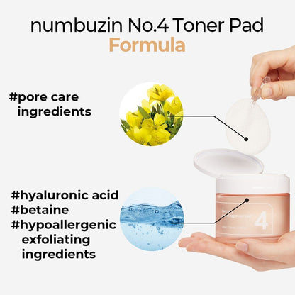 NUMBUZIN No.4 Pore Zero Peeled Egg Toner Pad 190ml / 70 PadsTonerGlam Secret
