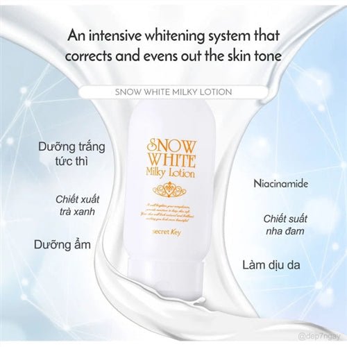 Secret Key Snow white Milky lotion 120gwhitening LotionGlam Secret