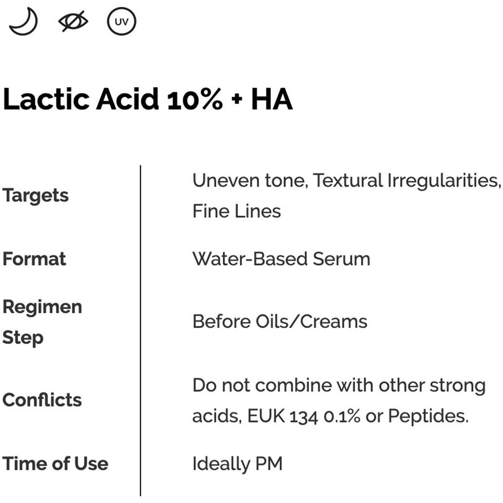 The Ordinary Lactic Acid 10% + HA 30mlSerumGlam Secret